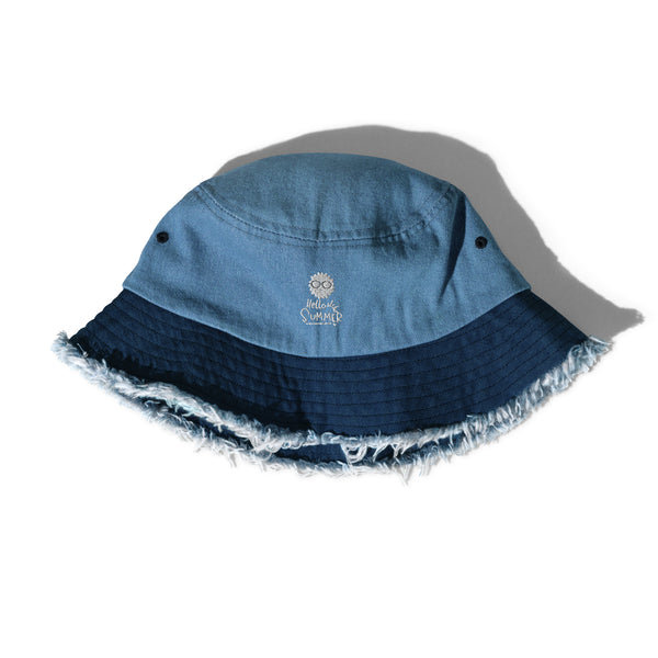 Streetwear Essential - Cool Denim Bucket Hat - Classic Light Denim - Distressed Buckets Hats