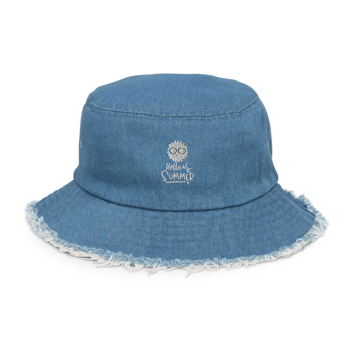 Streetwear Essential - Cool Denim Bucket Hat - - Distressed Buckets Hats