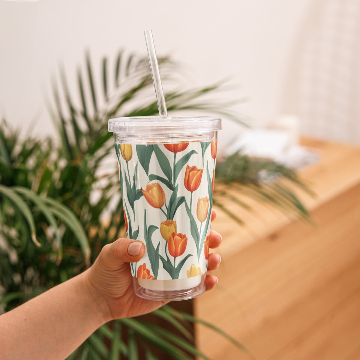 Tulip Tapestry - A Floral Sip of Joy - - Tumblers