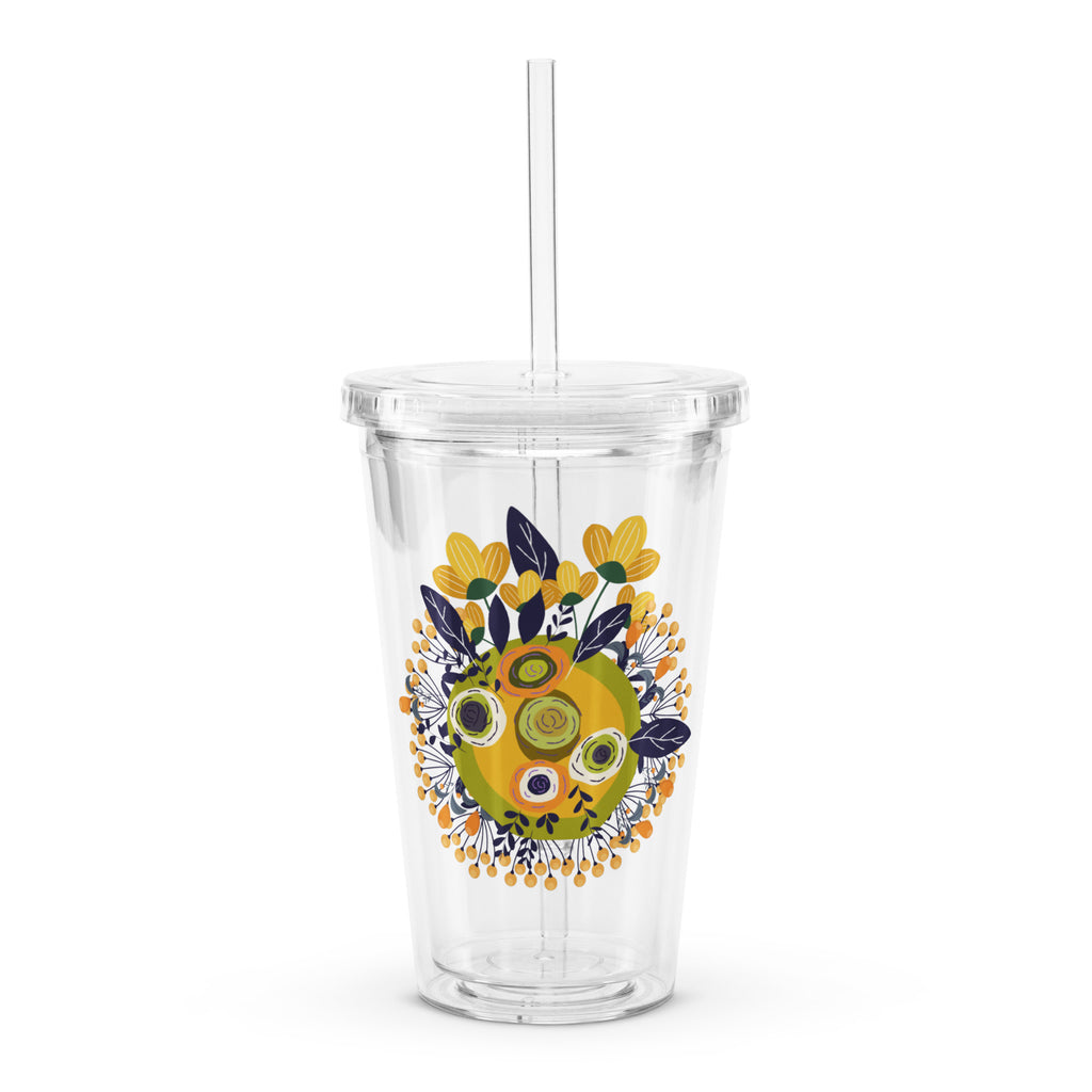 Floral Harmony Reusable Tumbler - - Tumblers