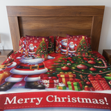 Merry & Bright - Santa's Holiday Cotton Satin Bedding - - Home Decor