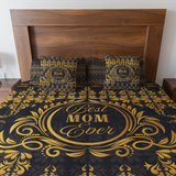 Black & Gold Sophistication - Best Mom Ever Bed Set - - Home Decor