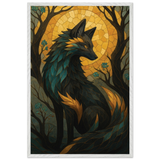 Mystical Fox Wooden Framed Poster - Gift for Art Lovers - - Wooden Framed Posters