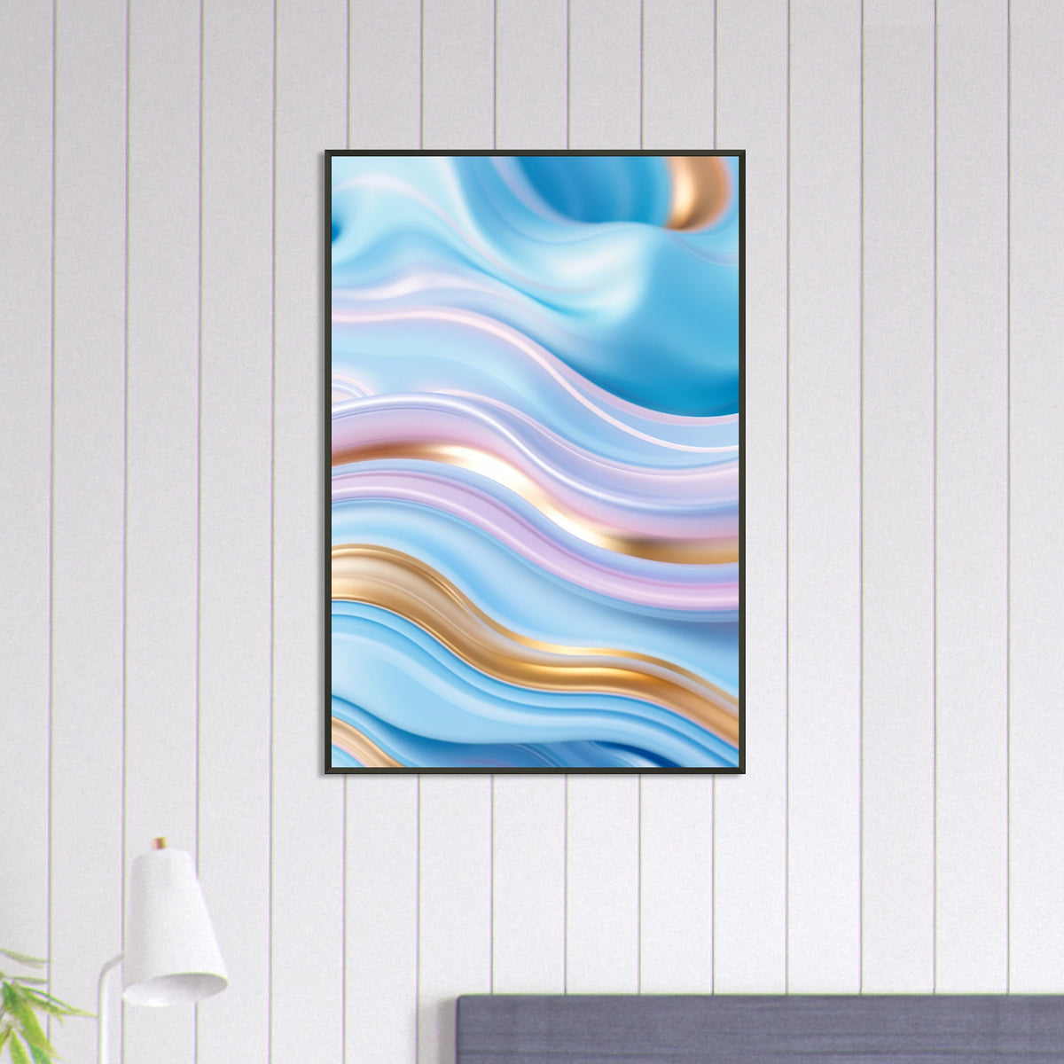 Liquid Gold - Abstract Fluid Art Framed Poster - - Metal Framed Posters