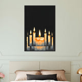 Candlelight Dreams - Serene Candle Framed Print - Black frame 60x90 cm 24x36″ - Wooden Framed Posters
