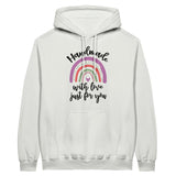 Handmade with Love - Rainbow Text Unisex Hoodie - White - Hoodies