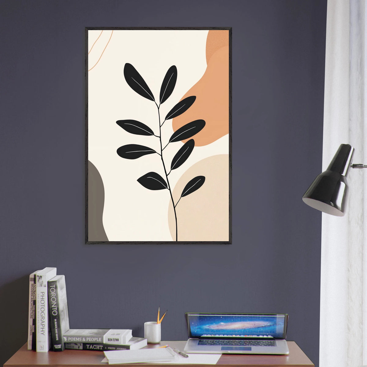 Botanical Calm – Wooden Framed Poster for Her - Black frame - Wooden Framed Posters
