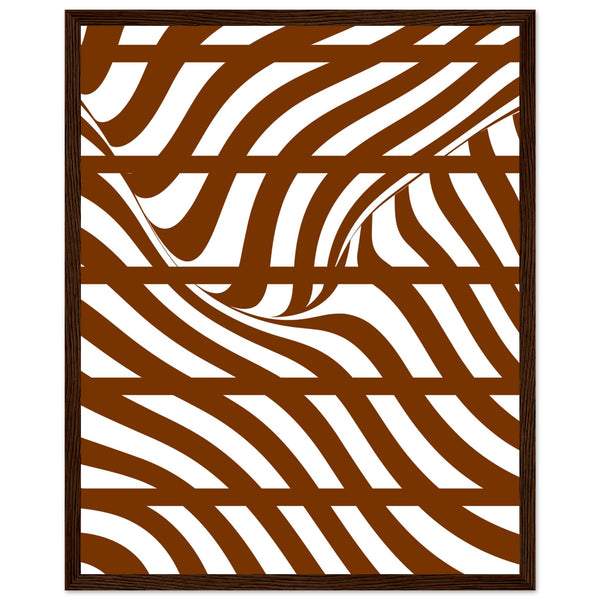 Flowing Lines - Contemporary Wall Art - 40x50 cm 16x20″ Dark wood frame - Wooden Framed Posters