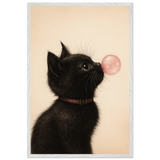 Charming Cat Wooden Framed Poster for Cat Lovers - - Wooden Framed Posters