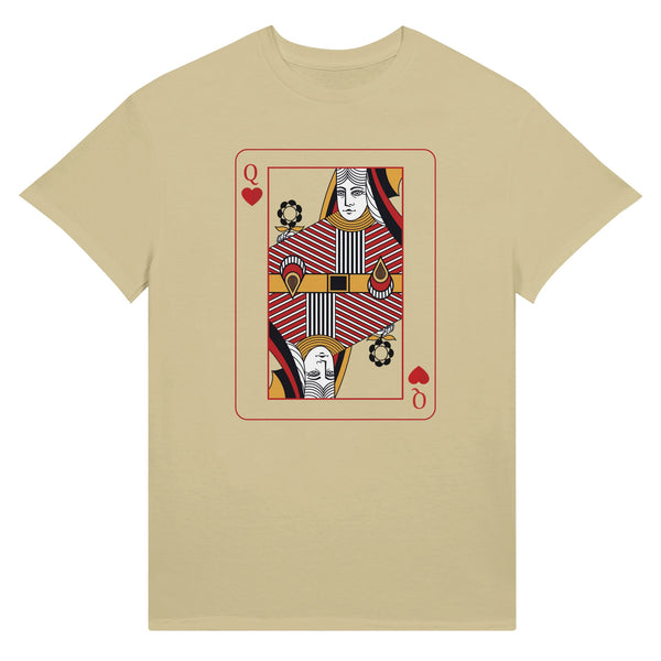 Playing Cards- Q- Ultra Cotton Unisex Crewneck T-shirt - Natural S Spades - Print Material