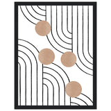 Timeless Elegance - Abstract Line Art with Natural Tones - 30x40 cm 12x16″ Black frame - Wooden Framed Posters