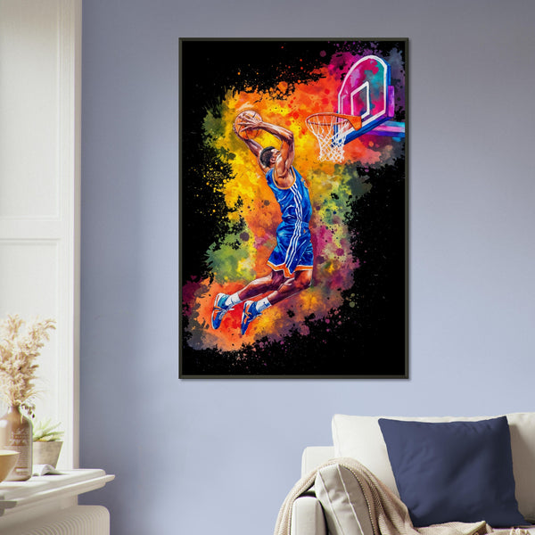 Court Splash - The Colors of Basketball - 60x90 cm 24x36″ - Framed Posters