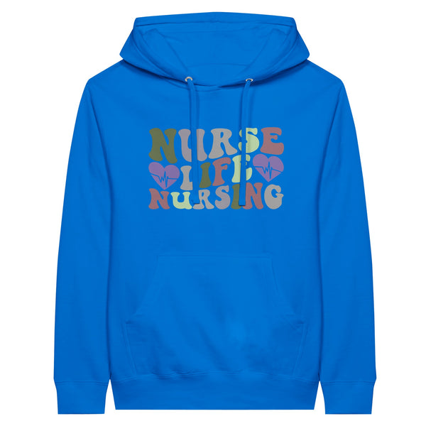 Heartfelt Nursing Life Premium Unisex Pullover Hoodie - Royal - Print Material