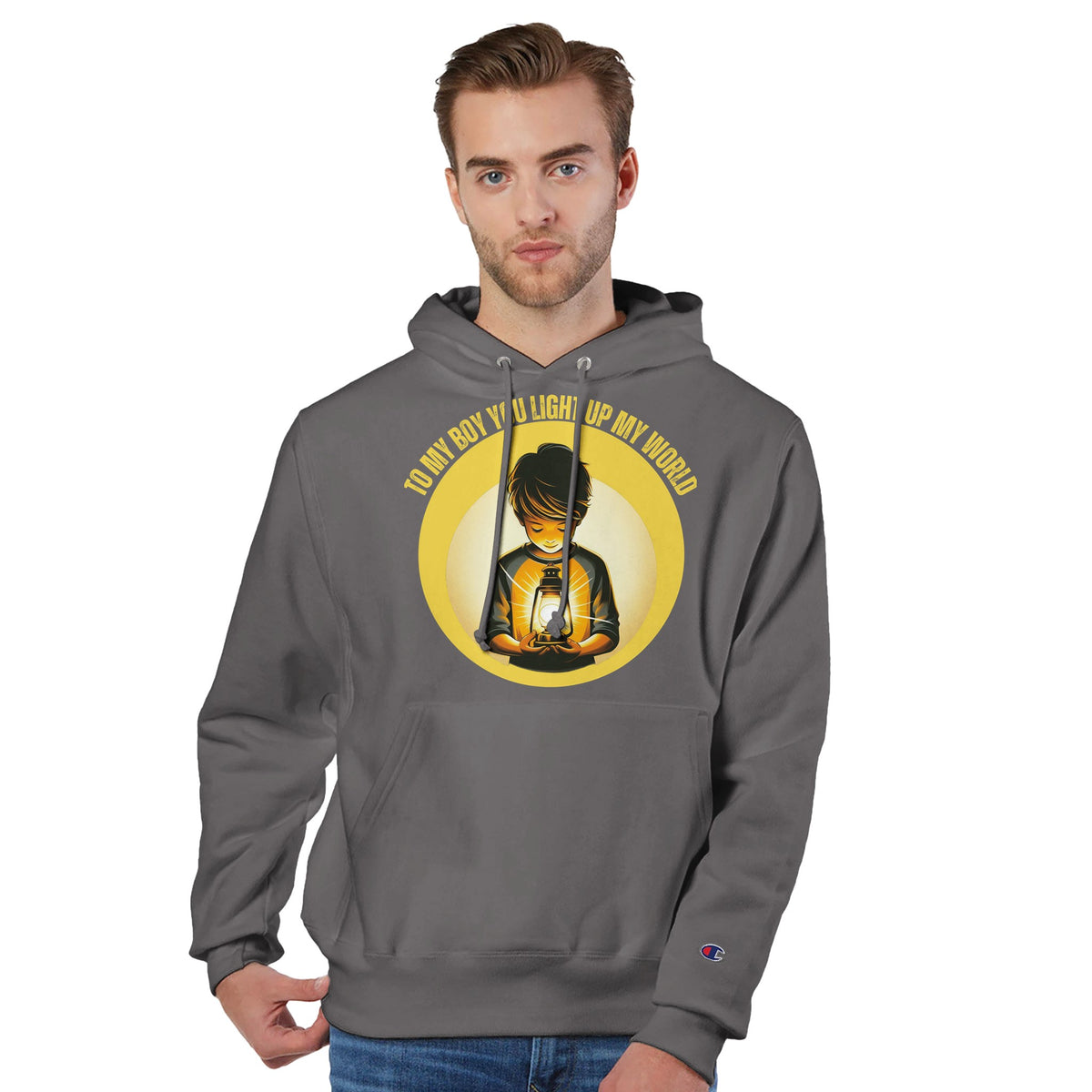 Lantern of Love - A Symbol of Fatherly Guidance - stone gray - Hoodies