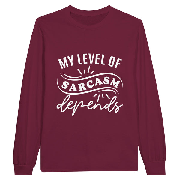 Sarcastic Statements - Longsleeve Cotton Comfort - Maroon - Sweatshirt