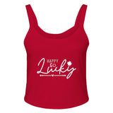 Happy-Go-Lucky - Radiate Positivity - solid red blend - Tank Tops