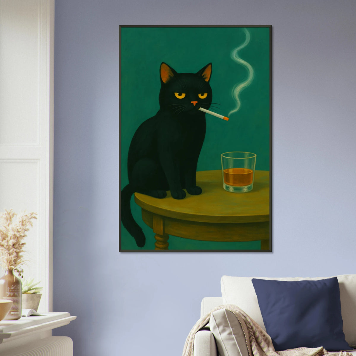 Gift Attitude – Smoking Cat Metal Framed Poster - Default Title - Metal Framed Posters