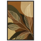 Nature’s Flow – Abstract Botanical Wooden Frame Art Gift - Black frame - Wooden Framed Posters