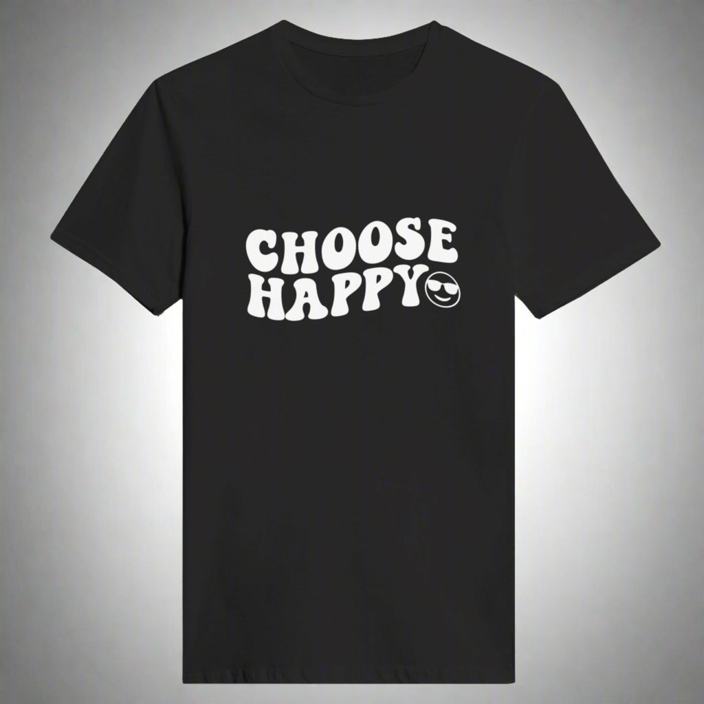 Spread Positivity - Choose Happy Vibes - Black - T-shirts