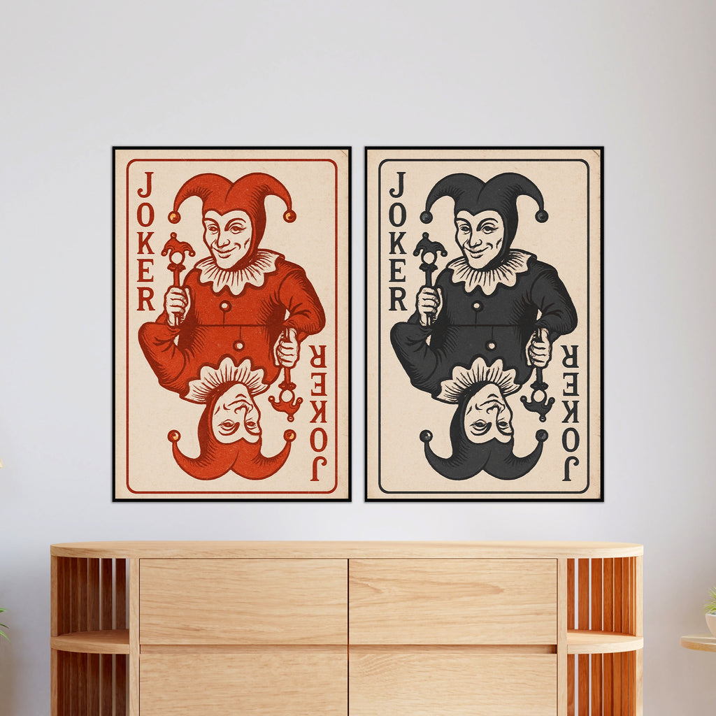 Vintage Jokers - Metal and Wooden Framed Poster - Gold Metal Glossy Photo - Framed Posters