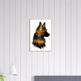 Guardian of the Forest - Wolf Portrait in Wooden Frame - Wood frame 40x60 cm 16x24″ - Wooden Framed Posters