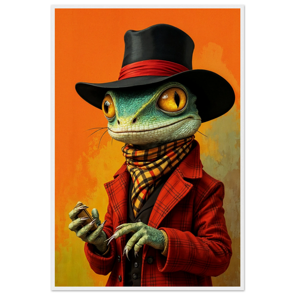 Style Meets Quirk – Perfect Gift Poster for Him - - Wooden Framed Posters