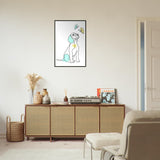 Whimsical Paws - Puppy Line Art with Soft Pastels - - Metal Framed Posters