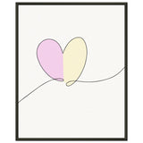 Heartfelt Harmony - Minimalist Love - 40x50 cm 16x20″ - Metal Framed Posters