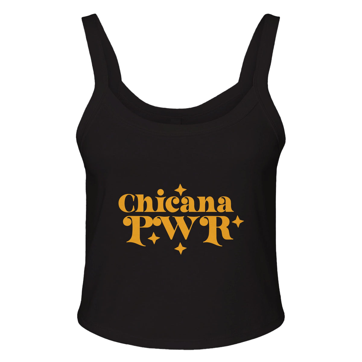 Empowerment in Chicana Style - Unveil Your PWR - solid blk blend - Tank Tops