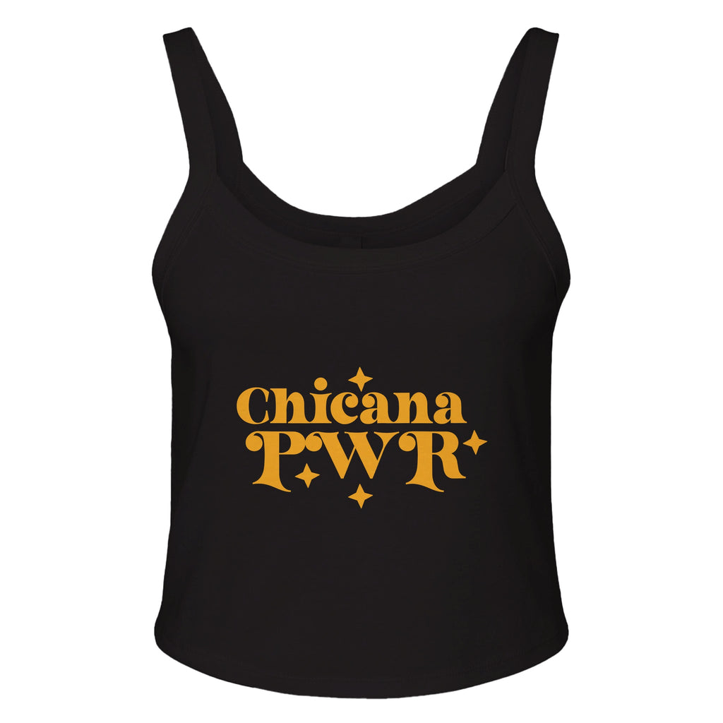 Empowerment in Chicana Style - Unveil Your PWR - solid blk blend - Tank Tops