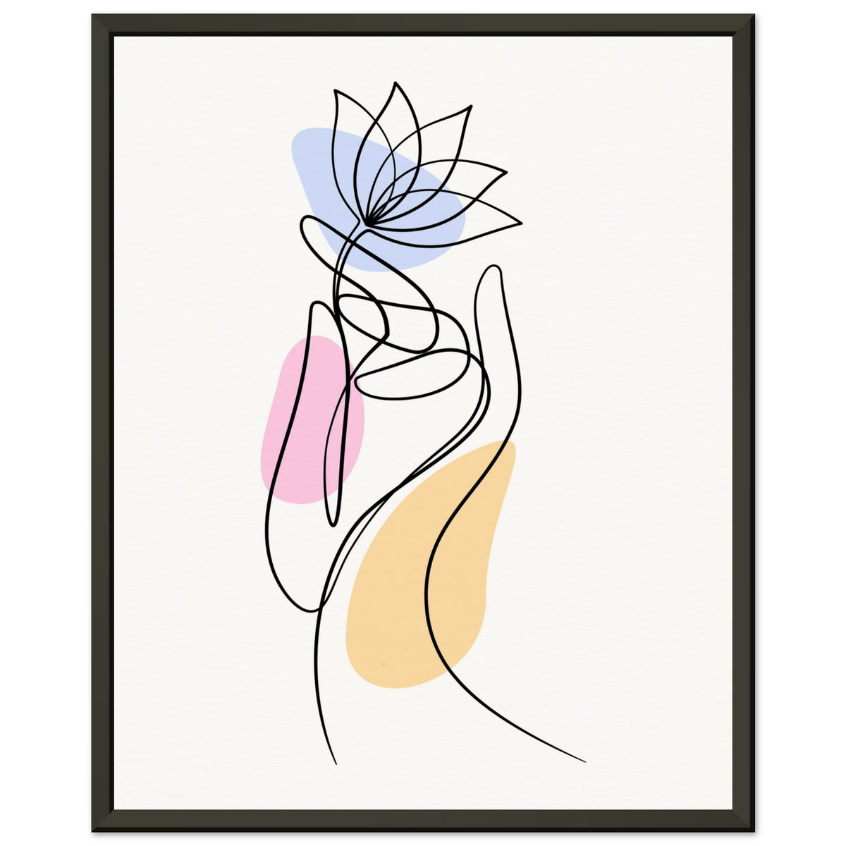 Serenity in Lines - Contemporary Floral Art - 40x50 cm 16x20″ - Metal Framed Posters