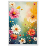 Colorful Blossom Wall Poster - - Wooden Framed Posters