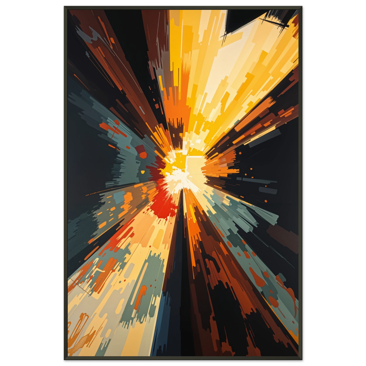 Chromatic Burst - A Symphony of Explosive Energy - - Metal Framed Posters