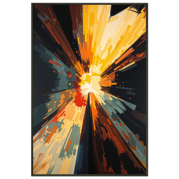 Chromatic Burst - A Symphony of Explosive Energy - - Metal Framed Posters