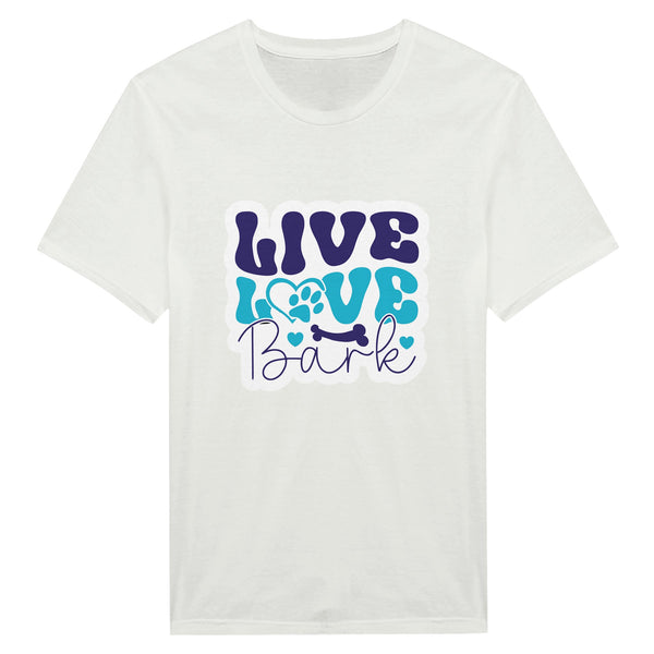 Live, Love, Bark - Wearable Wisdom for the Heart - White - Print Material