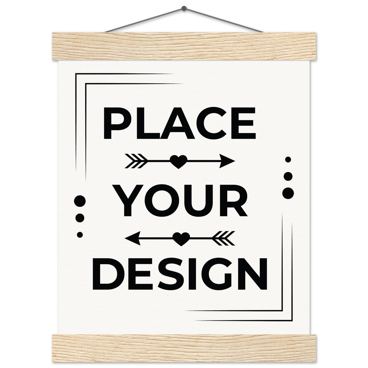 Elevate Your Space - Customizable Premium Matte Paper Poster with Hanger - 20x25 cm 8x10″ Natural wood wall hanger - Wooden Framed Posters