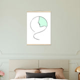 Serenity in Simplicity - Minimalist Face Art Poster - 50x70 cm 20x28″ Natural wood wall hanger - Posters With Hanger