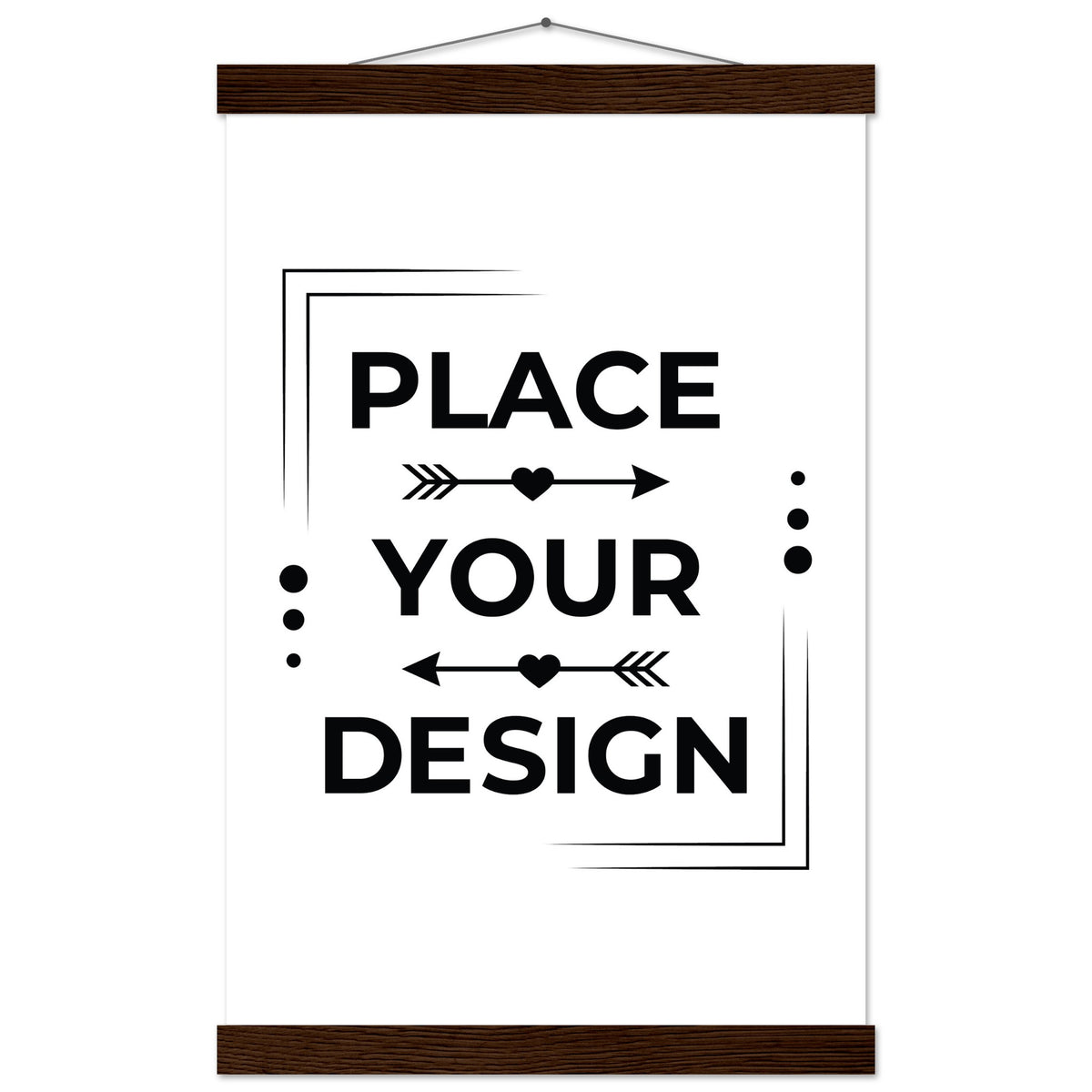 Stunning Art Display - Premium Customizable Poster - 28x43 cm XL (11x17″) Dark wood wall hanger - Posters With Hanger