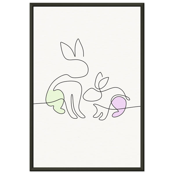 Bunny Bond - Minimalist Elegance - 30x45 cm 12x18″ - Metal Framed Posters