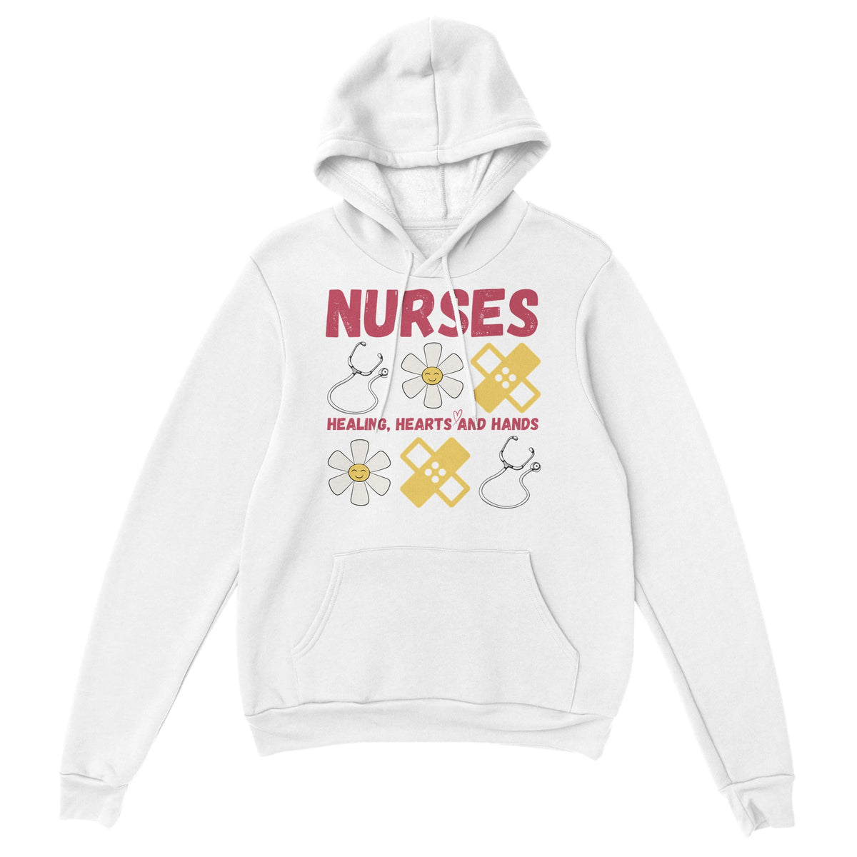 Honoring Nurses - Healing Hearts & Hands Hoodie - White - Hoodies