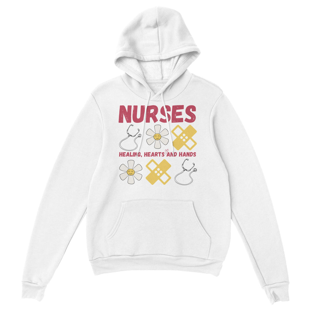 Honoring Nurses - Healing Hearts & Hands Hoodie - White - Hoodies