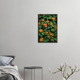 Orange Bloom Burst - Floral Cluster Framed Poster - 40x60 cm 16x24″ - Metal Framed Posters
