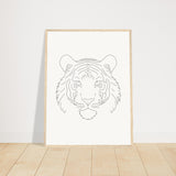 Majestic Lines - The Tiger's Gaze - 45x60 cm 18x24″ Wood frame - Wooden Framed Posters