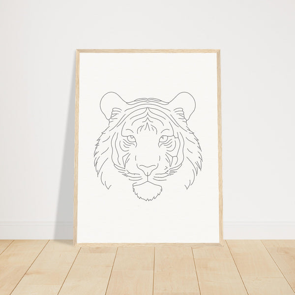 Majestic Lines - The Tiger's Gaze - 45x60 cm 18x24″ Wood frame - Wooden Framed Posters