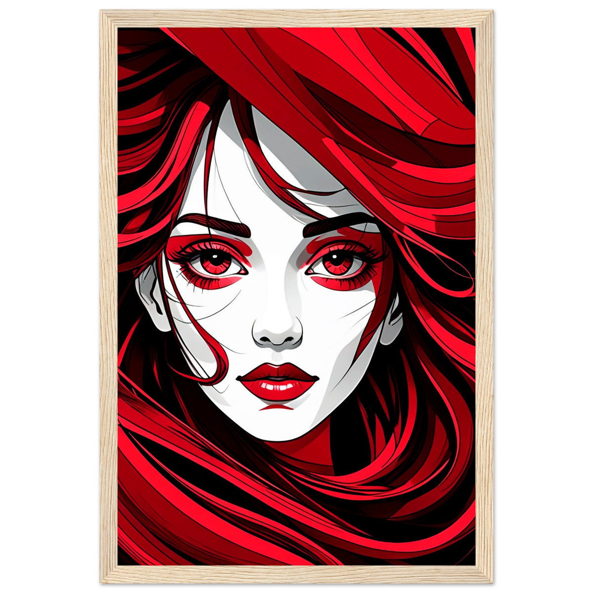 Red Passion - Art That Speaks - 30x45 cm 12x18″ Wood frame - Framed Poster