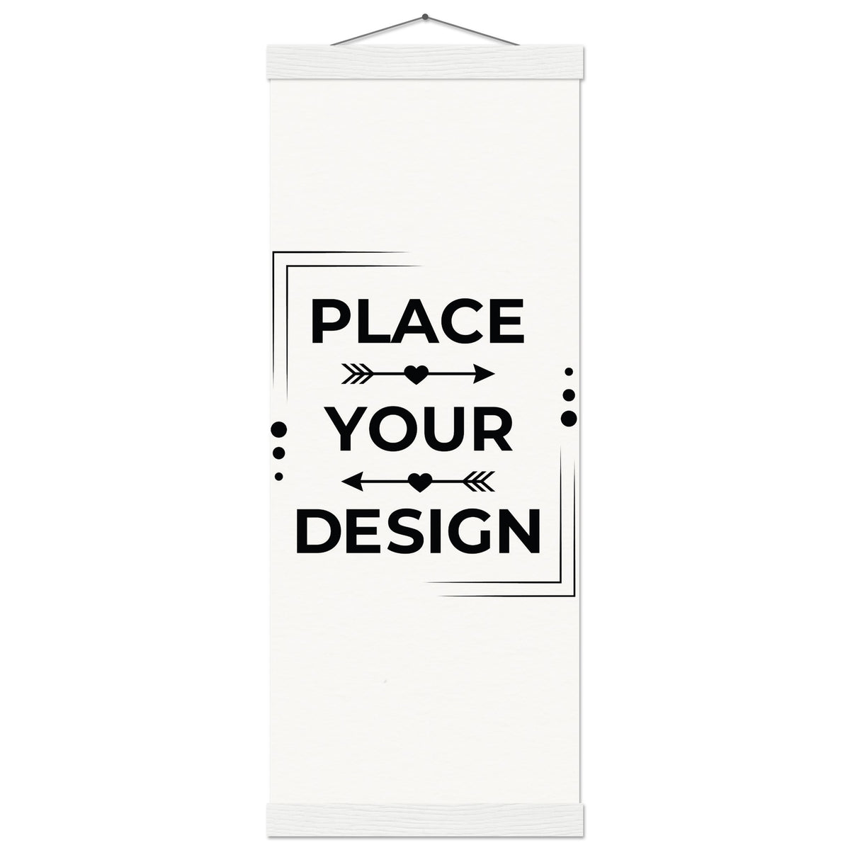 Elevate Your Space - Customizable Premium Matte Paper Poster with Hanger - 20x50 cm 8x20″ White wall hanger - Wooden Framed Posters