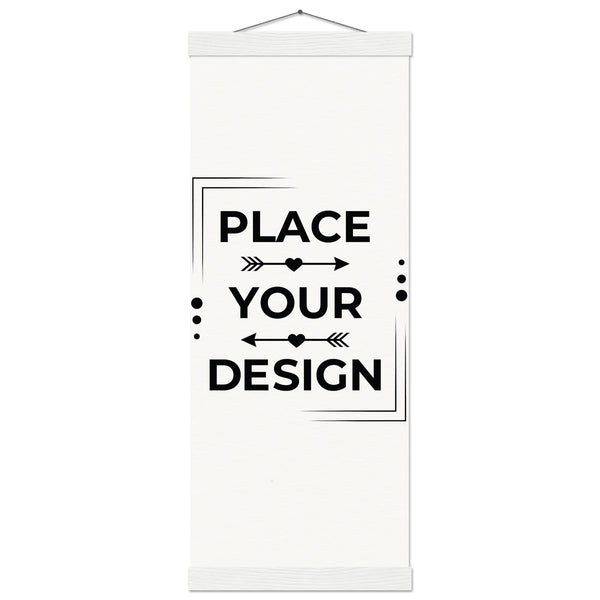 Elevate Your Space - Customizable Premium Matte Paper Poster with Hanger - 20x50 cm 8x20″ White wall hanger - Wooden Framed Posters