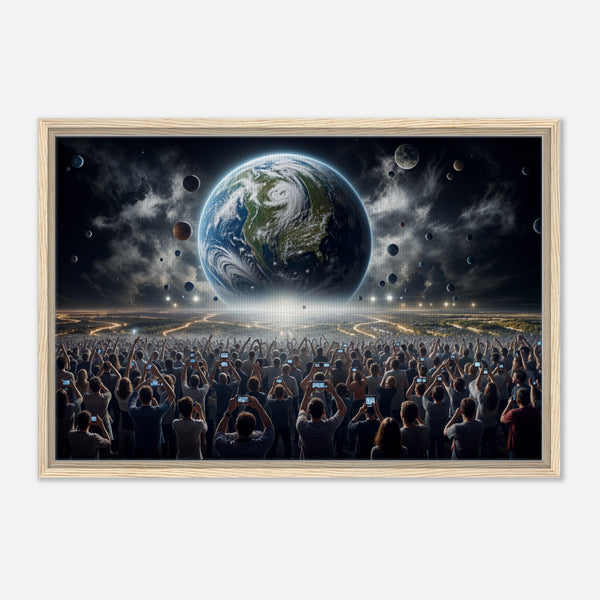 Planetary Watch - Earth and the Universe Above - 60x90 cm 24x36″ - Framed Canvas