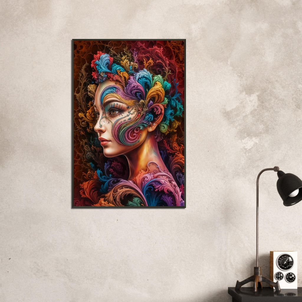 Whimsical Beauty - Abstract Female Portrait Art - - Framed Poster