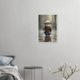 Samurai Kitty - Zen Warrior Framed Art - 40x60 cm 16x24″ White frame - Wooden Framed Posters